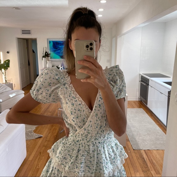 SOLD🚫LoveShackFancy “Carlo” Dress in Bonnet Blue - Picture 3 of 14